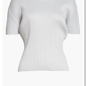 Issey Miyake Pleats Please Short-Sleeve Top Light Gray Size 5 - brand new m or l